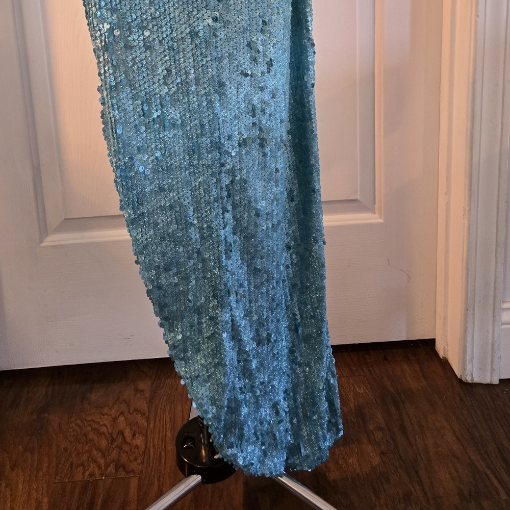 Fashion Nova Eyes For You Sequin Maxi Dress High Thigh Split Medium - Picture 5 of 13